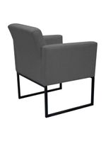 Poltrona Jade Conforto Aconchego Tecido Boucle Base Metálica Chumbo