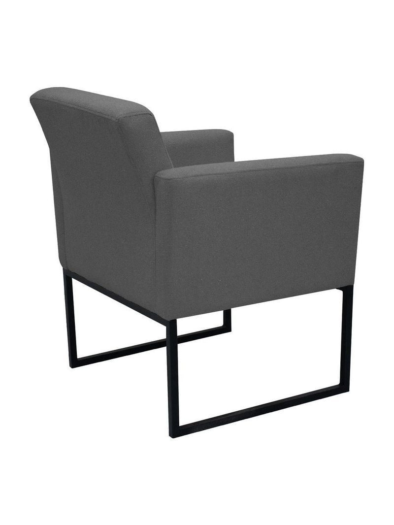 Poltrona Jade Conforto Aconchego Tecido Boucle Base Metálica Chumbo
