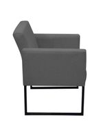 Poltrona Jade Conforto Aconchego Tecido Boucle Base Metálica Chumbo