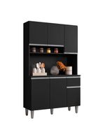Armário Para Cozinha Kit Márcia Preto Fosco - Ajl