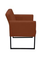 Poltrona Jade Conforto Aconchego Tecido Boucle Base Metálica Terracota