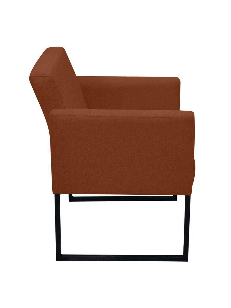 Poltrona Jade Conforto Aconchego Tecido Boucle Base Metálica Terracota