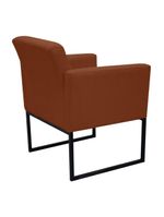 Poltrona Jade Conforto Aconchego Tecido Boucle Base Metálica Terracota