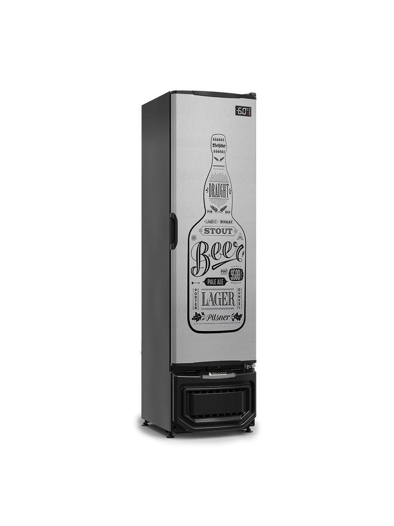 Cervejeira GCB23EGW Gelopar Refrigerador Slim 228 Litros Porta Tipo Inox Adesivada 220v