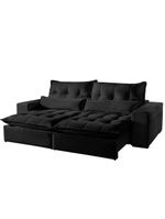 Sofá 4 Lugares Retrátil E Reclinável Máximo Veludo Preto