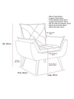 Poltrona Opala Conforto Aconchego Tecido Linho E Pés Palito Rosa