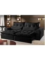 Sofá 4 Lugares Retrátil E Reclinável Máximo Veludo Preto