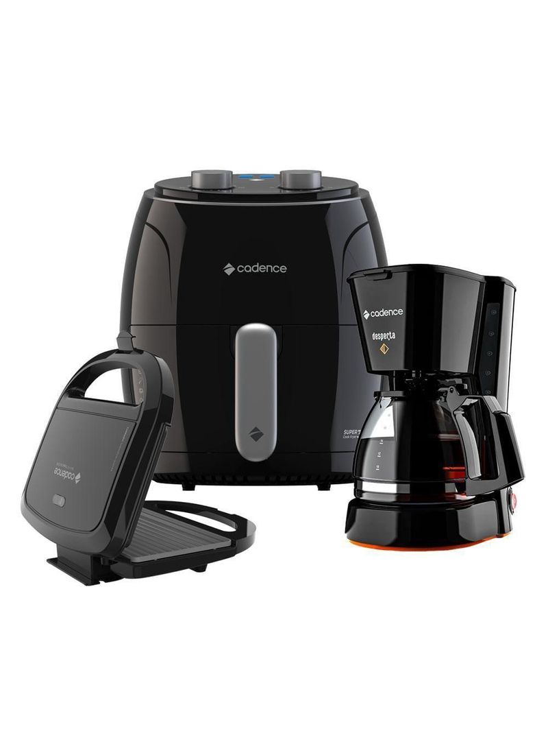 Kit Super Cook Cadence – Fritadeira 3,8L, Sanduicheira e Cafeteira – 220V