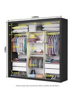 Guarda Roupa Com Espelho 3 Portas 4 Gavetas Carioca Moveis