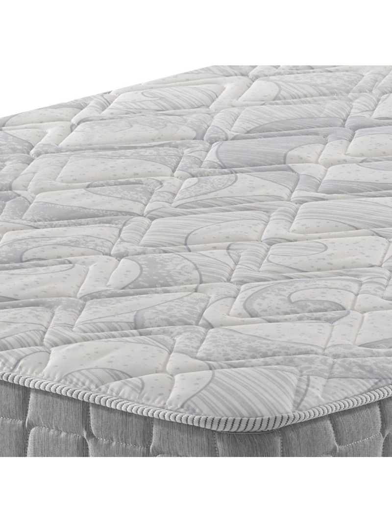Conjunto Cama Box Solteiro Zidi Alabama 88x188 Mola Ensacada Cinza Solteiro