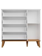 Berço Americano Ludmila Com Cômoda Infantil Duda Branco Acetinado Bétula - Carolina