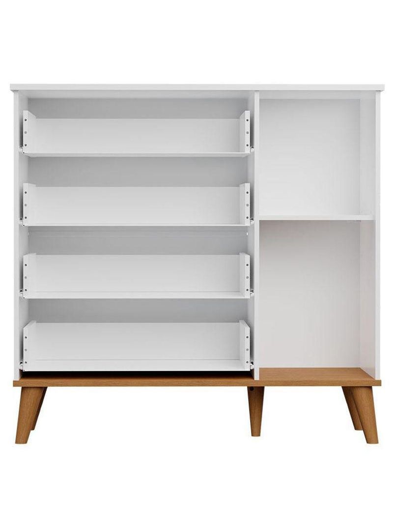 Berço Americano Ludmila Com Cômoda Infantil Duda Branco Acetinado Bétula - Carolina