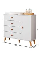 Berço Americano Ludmila Com Cômoda Infantil Duda Branco Acetinado Bétula - Carolina