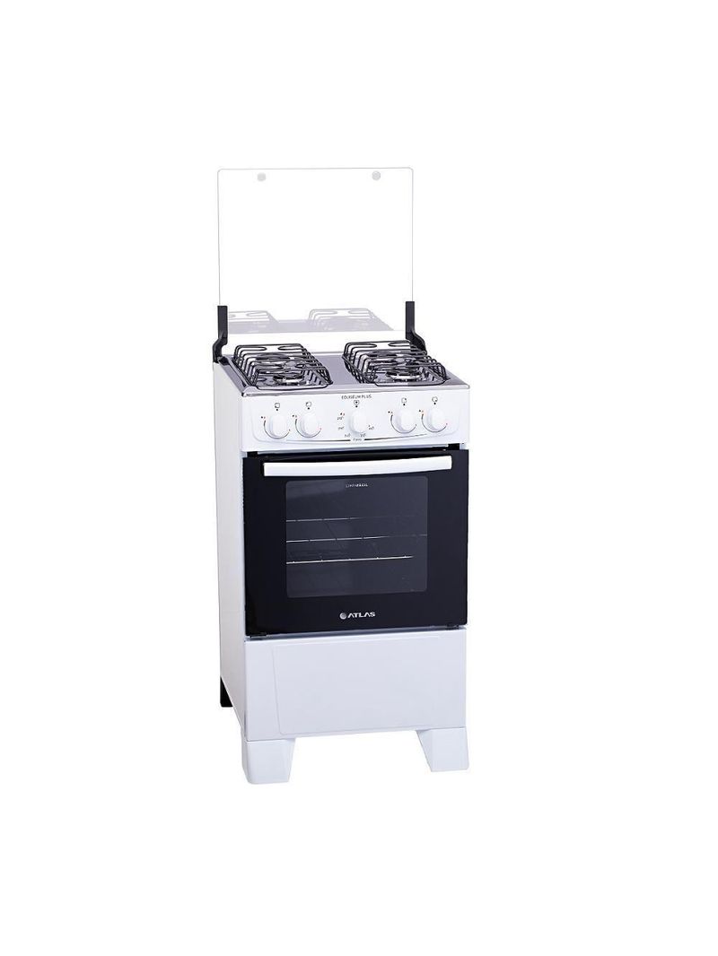 Fogão Atlas 4 Bocas Mesa De Inox Coliseum Plus Branco