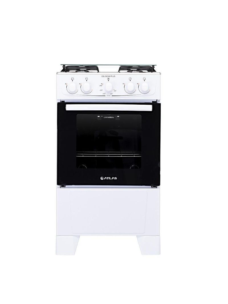 Fogão Atlas 4 Bocas Mesa De Inox Coliseum Plus Branco