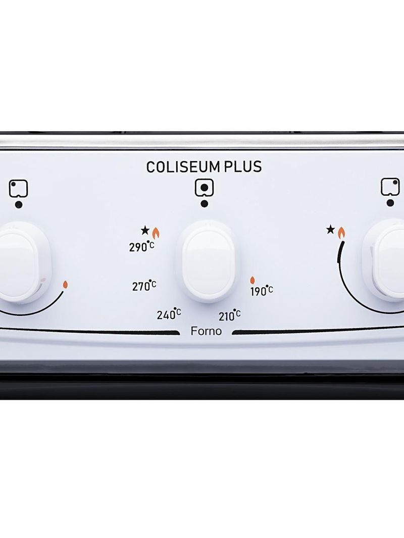 Fogão Atlas 4 Bocas Mesa De Inox Coliseum Plus Branco