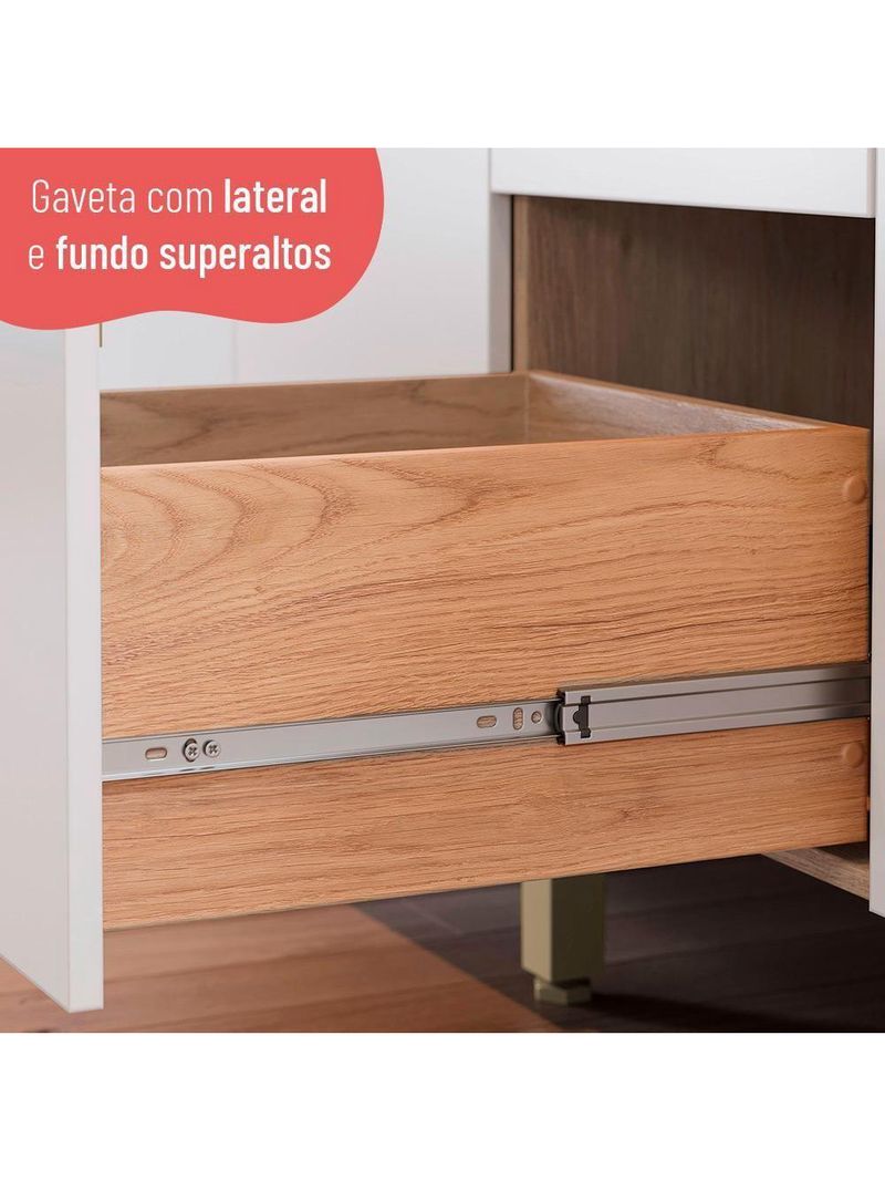 Cozinha Completa Thela Bárbara 5 Peças Com Balcão Freijó/branco