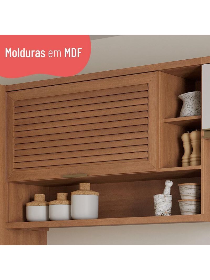 Cozinha Completa Thela Bárbara 5 Peças Com Balcão Freijó/branco