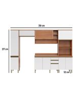 Cozinha Completa Thela Bárbara 5 Peças Com Balcão Freijó/branco