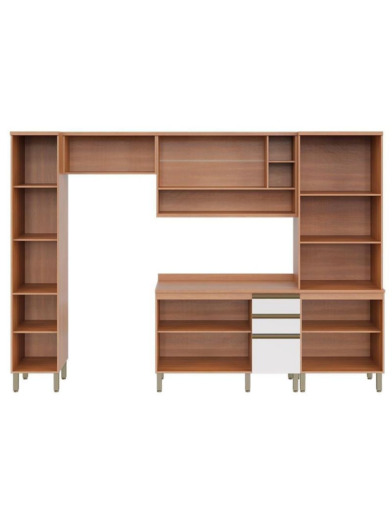 Cozinha Completa Thela Bárbara 5 Peças Com Balcão Freijó/branco