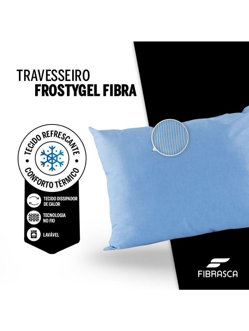 Travesseiro Fibrasca Frostygel Fibra 50x70 Azul