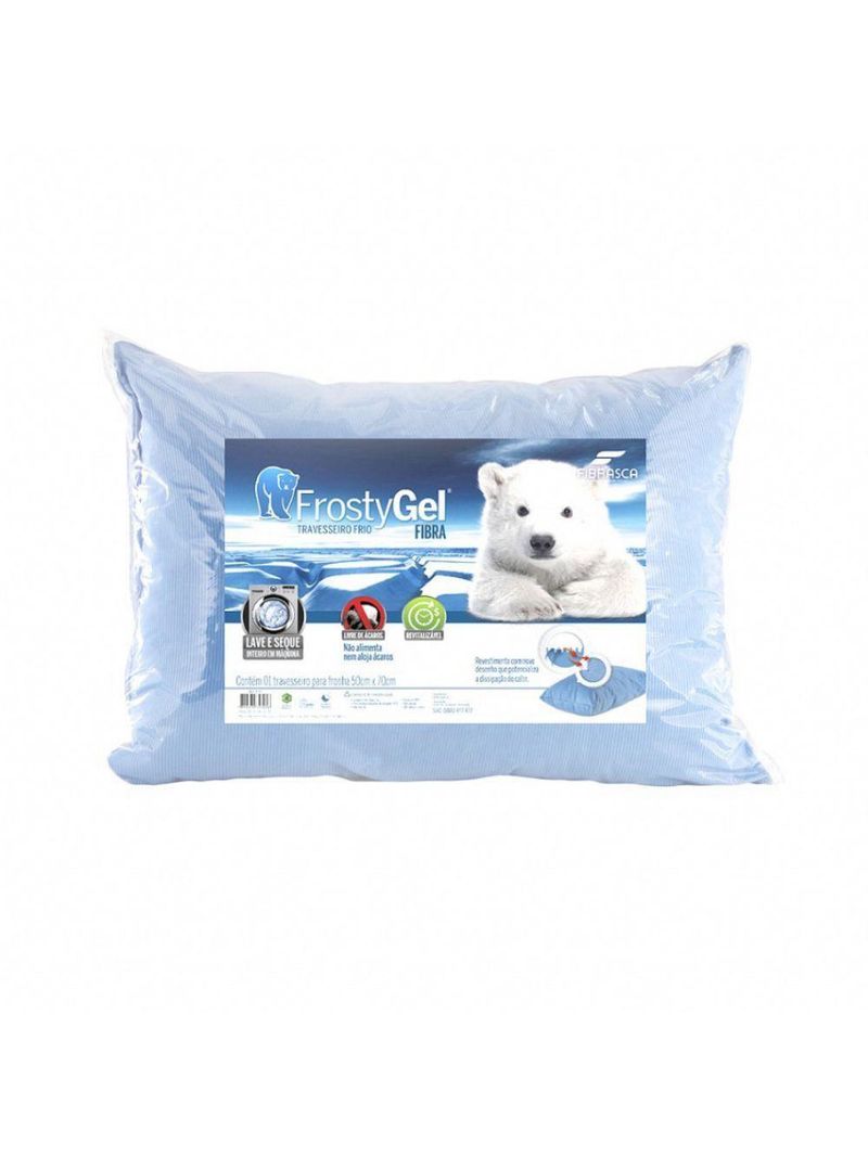 Travesseiro Fibrasca Frostygel Fibra 50x70 Azul
