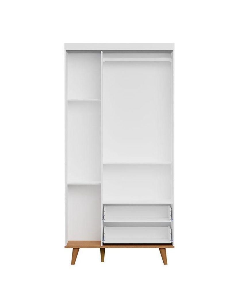 Berço Americano Ludmila E Guarda Roupa 3 Portas Duda Branco Acetinado Bétula Com Colchão Gazin - Carolina