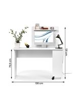 Escrivaninha Em L 2 Em 1 Com Rodízios E Prateleira Branco