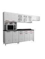 Cozinha De Aço Completa Telasul Mirage Com Balcão Branco