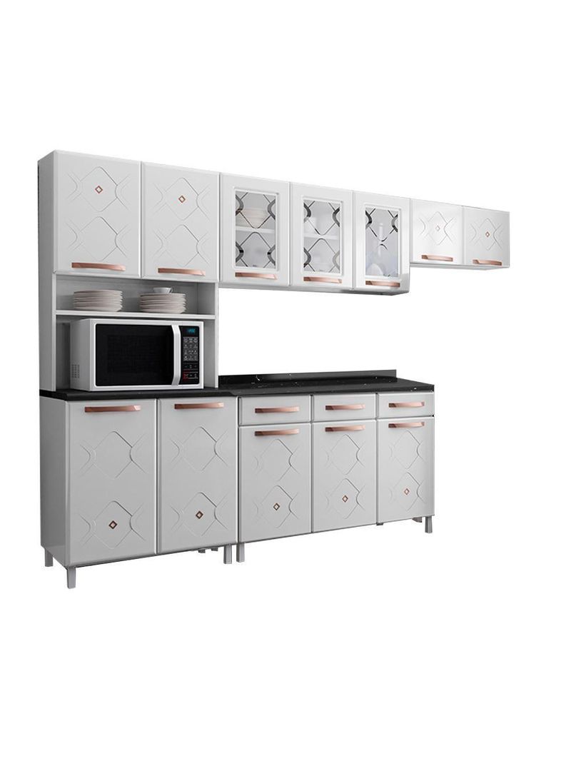 Cozinha De Aço Completa Telasul Mirage Com Balcão Branco