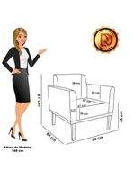 Sofá Namoradeira Com Poltrona Base De Madeira Fixa Castanho Marisa Veludo D03 - D?rossi Cor Rose