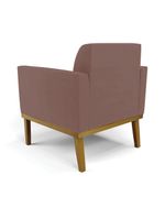 Sofá Namoradeira Com Poltrona Base De Madeira Fixa Castanho Marisa Veludo D03 - D?rossi Cor Rose