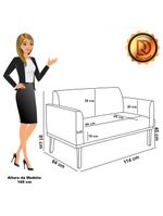 Sofá Namoradeira Com Poltrona Base De Madeira Fixa Castanho Marisa Veludo D03 - D?rossi Cor Rose