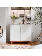 Aparador Buffet Flow 2 Portas Com Pés De Madeira Maciça Branco