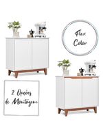 Aparador Buffet Flow 2 Portas Com Pés De Madeira Maciça Branco