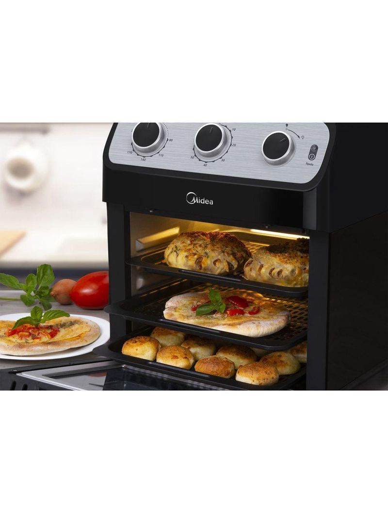 Fritadeira Elétrica Air Fryer Midea Ovenfryer 12L Preto 127V