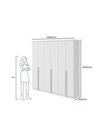 Guarda-roupa Casal Alonzo 6 Portas 4 Gavetas Branco