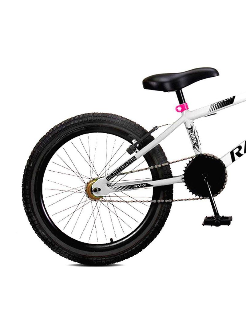 Bicicleta BMX Cross Aro 20 Ravok RV-X – Branco e Rosa