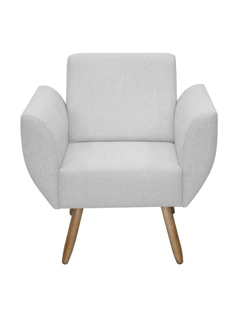 Poltrona Jolly Decorativa Em Tecido Boucle Com 1 Assento Cinza