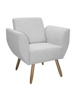 Poltrona Jolly Decorativa Em Tecido Boucle Com 1 Assento Cinza