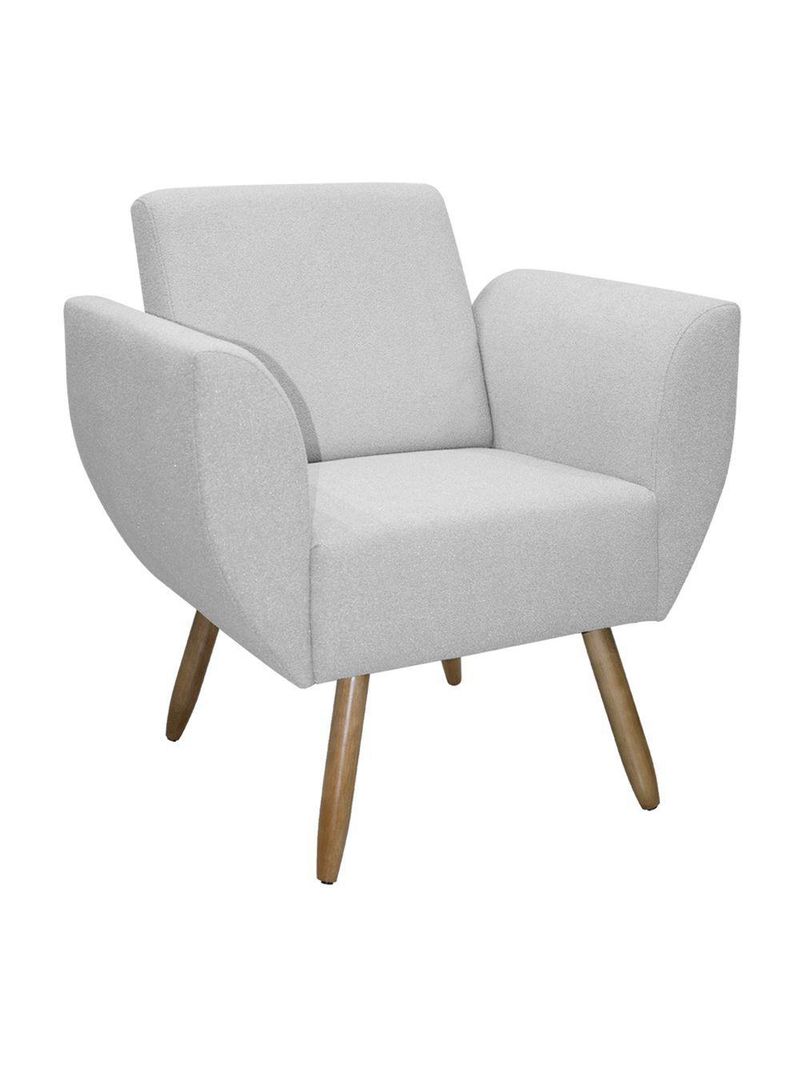 Poltrona Jolly Decorativa Em Tecido Boucle Com 1 Assento Cinza