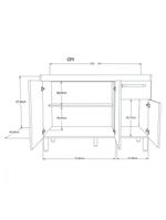 Balcão Flat De Cozinha Para Pia 3 Portas 1 Gaveta Rorato Branco Com Preto