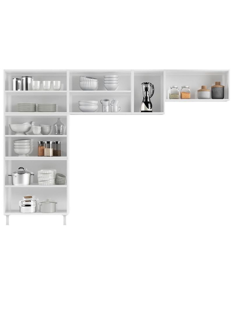 Cozinha De Aço Compacta Mirage New 5 Vidros 3 Peças Branco