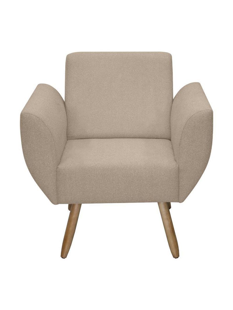 Kit De 2 Poltronas Jolly Cadeira Decorativa Em Tecido Boucle Areia