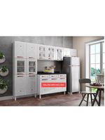 Cozinha De Aço Compacta Mirage New 5 Vidros 3 Peças Branco