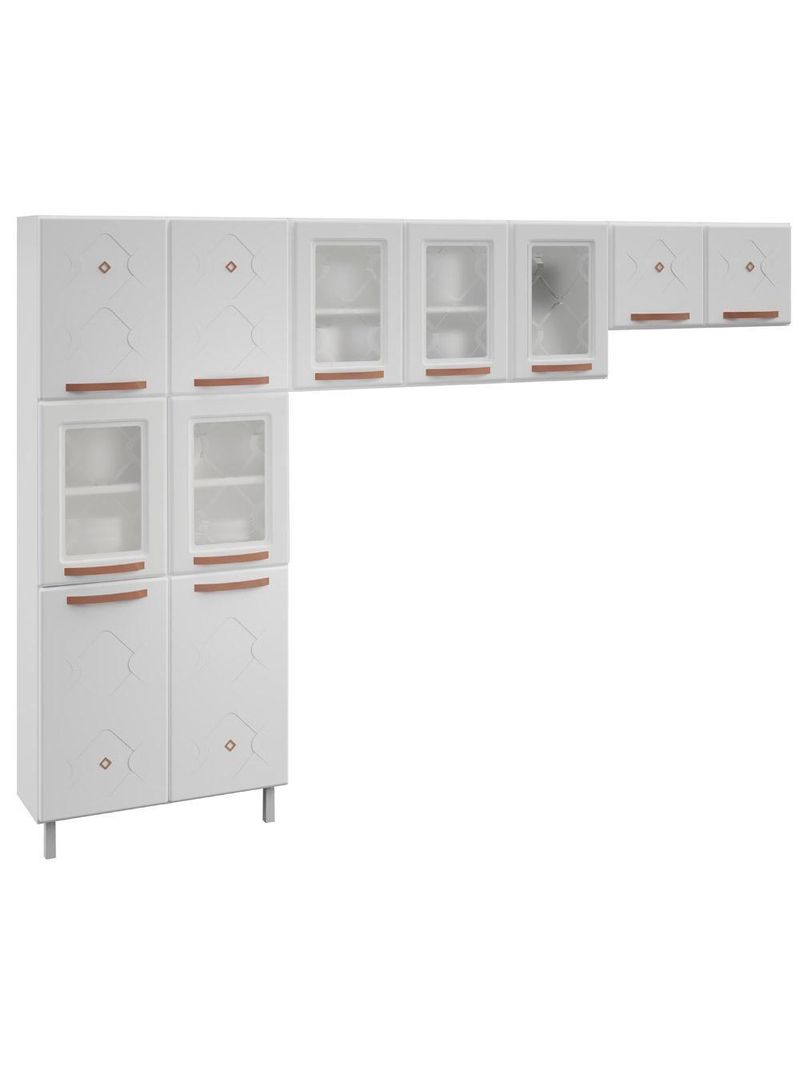 Cozinha De Aço Compacta Mirage New 5 Vidros 3 Peças Branco