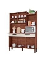 Armário de Cozinha Kit 6 Portas Modena Kits Paraná Cor: Nogueira/Off White