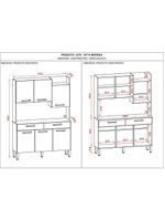 Armário de Cozinha Kit 6 Portas Modena Kits Paraná Cor: Nogueira/Off White