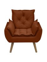Kit Com 2 Poltronas Opala Conforto Decorativa Em Veludo Terracota