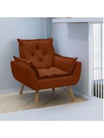 Kit Com 2 Poltronas Opala Conforto Decorativa Em Veludo Terracota